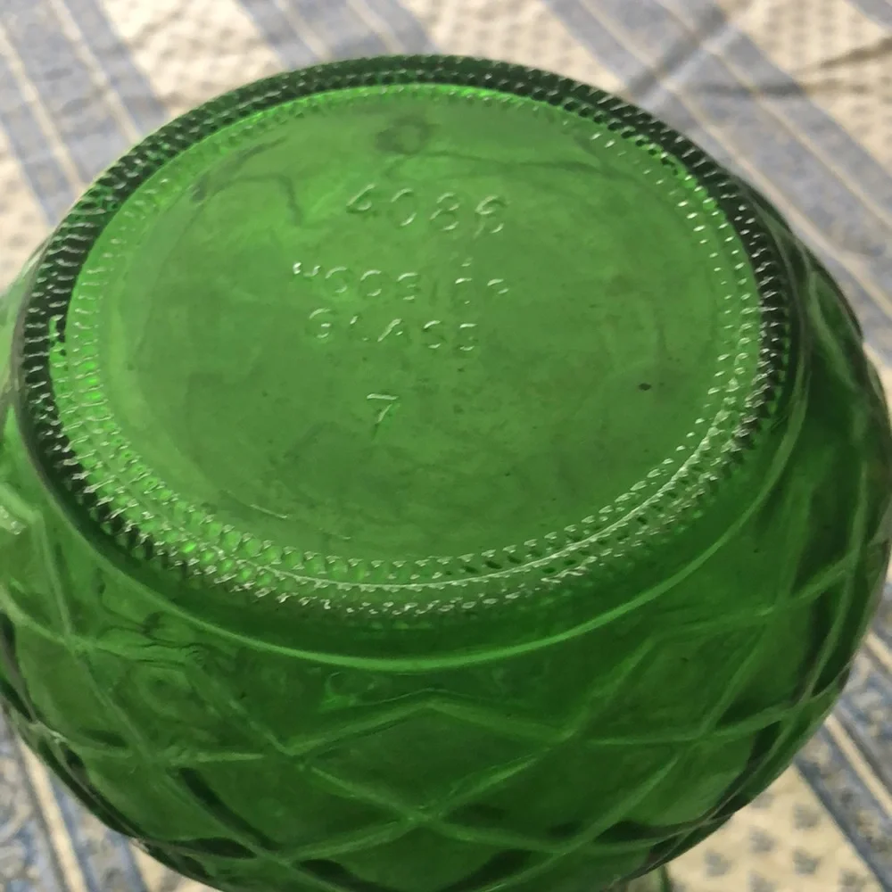 Vintage green glass vase